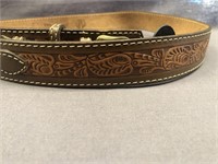NEW WESTERN PRODUCTS LEATHER BELT. 38 INCHES AND