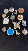 14 jewelry, items, pendants and lapel pens, at