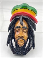 Vintage Hand Carved Wooden Jamaican Rasta Man