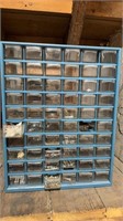 60 divided drawer, compartment, blue metal box,