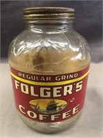 VINTAGE FOLGERS REGULAR GRIND COFFEE 1 POUND