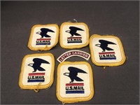 5- U.S. MAIL PATCHES AND A LETTER CARRIER PATCH