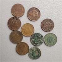10ct Assorted Indian Head Pennies