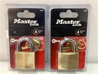 2 New Master Lock 7/8" Padlocks