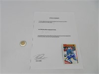 Carte de hockey Guy Lafleur autographiée,