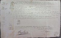 Napoleon Bonaparte Signed Purchase Order Receipt