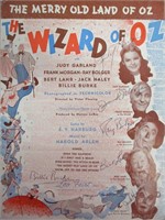 Wizard of Oz Music Sheet Signed by Judy Garland