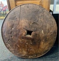Antique Wooden Wagon Wheel w/metal Ring 26"
