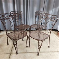 YD 4pc wrought iron Lawn chairs Floral