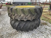 18.4-38 Armstron Tire w/ Clamp on Duals