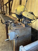 Kalamazoo cut off saw with approx 25' roller