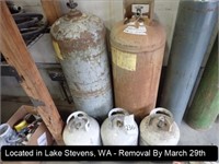 LOT, (5) ASSORTED PROPANE TANKS IN THIS SECTION