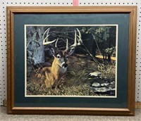 Al Agnew Framed Deer print 25.5x30 inches