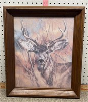K. Maroon 1978 framed deer print