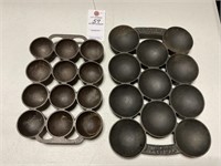 Antique Waterman 1858 ? Cast Iron Eggs/Muffin Pan