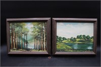 Pair Orig. Signed R. Amateis & Beham Oil Paintings