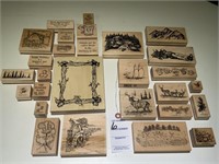 28 Stampin’ Up & Others Wooden Stamping Blocks