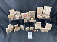 32 Stampin’ Up and Other Wooden Crafting Stamps