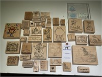 42 Stampin’ up & Others Rubber Stamps on Wood