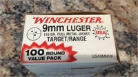 (37 +/- RNDS.) WINCHESTER 9MM LUGER