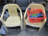 Kids chairs, Basket, football & flying disk
