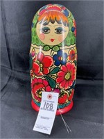 Large Russian Wooden Nesting Doll **BEAUTIFUL**