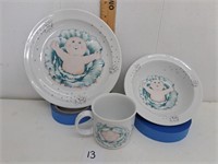 1984 Cabbage Patch Kids Plate Bowl & Cup Set