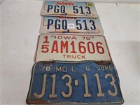 License Plate Lot Iowa ,Missouri & Nebraska