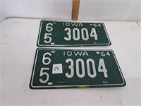 1964 Set of Iowa License Plates