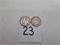 1952P & 1961D Silver Dimes