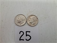 1946P and 1964P Silver Dimes