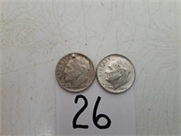 1960D & 1964P Silver Dimes