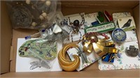 Shoebox lot of handmade, brooches, and some