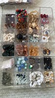 Divided tray box of beads, jewelry making