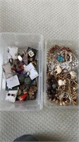 Two tray lots of jewelry, beaded necklaces, some