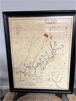 Framed.Vintage Map of Pittsburgh