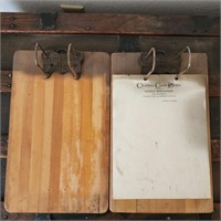 2 Vintage Wooden Note Boards; Branded