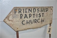 Old wooden church sign