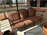 wrought iron cushioned love seat