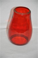 Nice, vintage red glass lantern globe