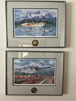 #2 AK Aviation Pieces w/ Silver Medallions; Signed