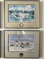 #3 AK Aviation Pieces w/ Silver Medallions; Signed