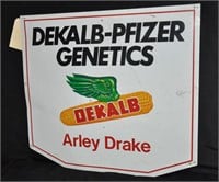 DeKalb dble-sided metal seed sign