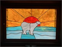Polar Bear Stained Glass Window