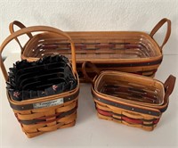 Colorful Trio of Longaberger Handmade Baskets