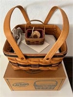 Trio of Longaberger Handmade Baskets; Cake Basket