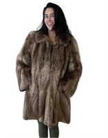 Woman's Mid-Length Blond Beaver Fur Coat
