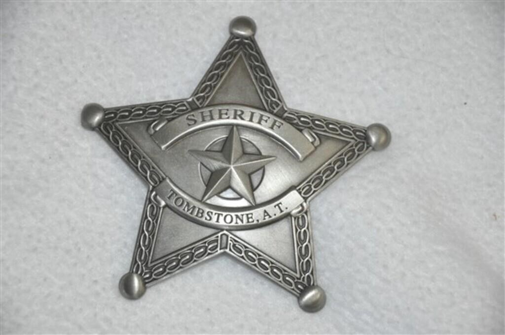 Repro Tombstone metal sheriff badge