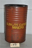 Nice vintage 20" T metal miner's advert. can