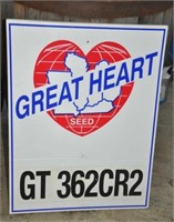 Great Heart dble-sided vinyl seed sign